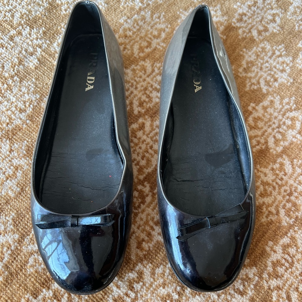 Prada authentic patent leather ballet flats size 8